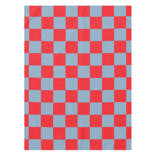 Red Blue Checkered Gingham Pattern Tablecloth