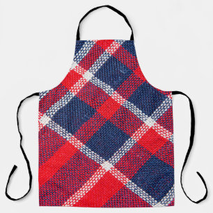 Red-blue checkered woolen texture. apron