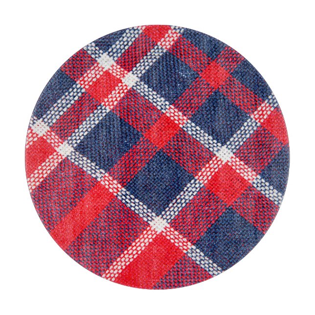 Red-blue checkered woolen texture. cutting board (Front)