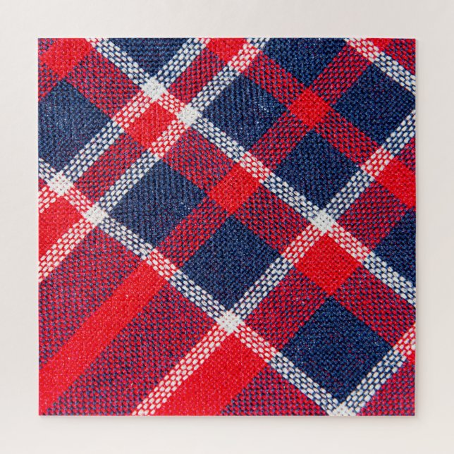 Red-blue checkered woolen texture. jigsaw puzzle (Vertical)