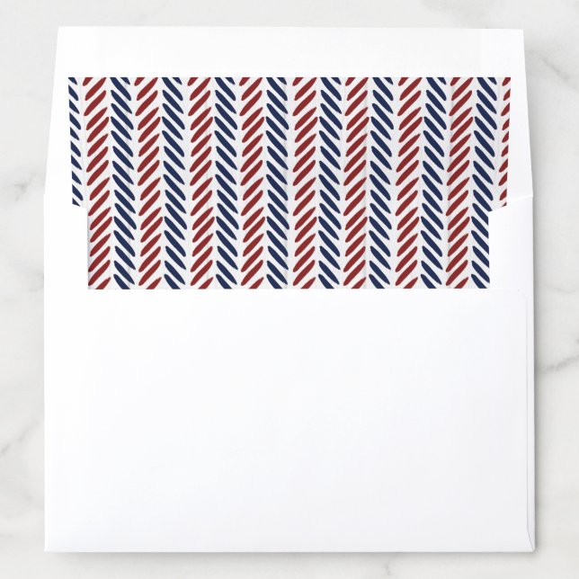 Red & Blue Chevron Pattern Envelope Liner (In Envelope)