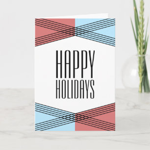 Red Blue Colorful Deco Holiday Card