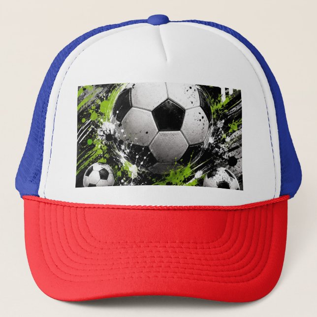  red blue colour cap foot ball design (Front)