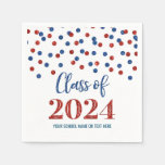 Red Blue Confetti Class Of 2024  Napkins at Zazzle