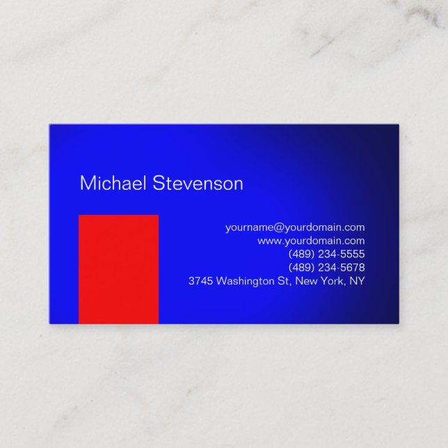 Red Blue Consultant Business Card (Front)