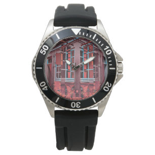 Red blue Copenhagen windows reflection digital art Watch