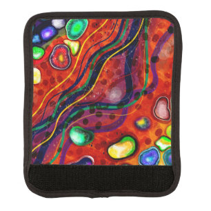 Red, Blue, Copper, Green, Purple Abstract Modern Luggage Handle Wrap