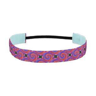 Red & Blue Counter Spiral by Kenneth Yoncich Athletic Headband