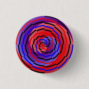 Red & Blue Counter Spiral by Kenneth Yoncich Button