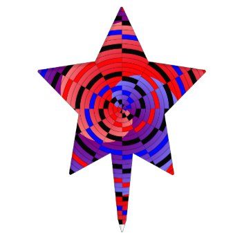Red & Blue Counter Spiral By Kenneth Yoncich Cake Topper by KennethYoncich at Zazzle