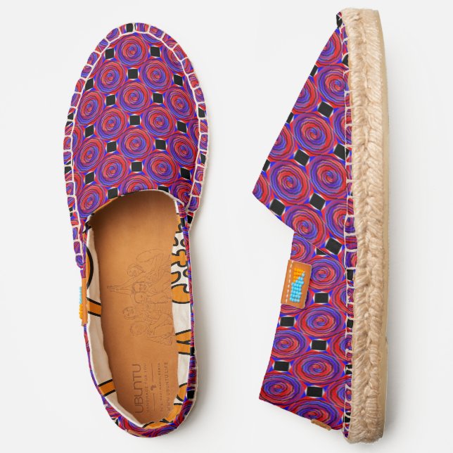 Red & Blue Counter Spiral by Kenneth Yoncich Espadrilles (Side)