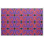 Red &amp; Blue Counter Spiral by Kenneth Yoncich Fabric