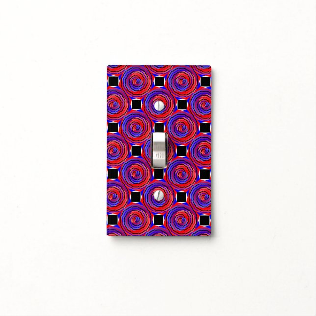 Red & Blue Counter Spiral by Kenneth Yoncich Light Switch Cover (In Situ)