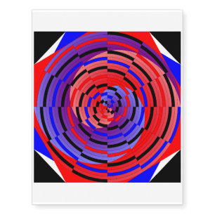 Red & Blue Counter Spiral by Kenneth Yoncich Temporary Tattoos