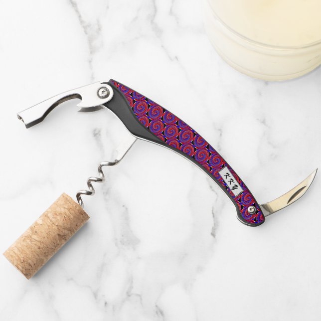 Red & Blue Counter Spiral by Kenneth Yoncich Waiter's Corkscrew (Front)