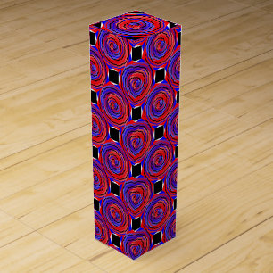 Red & Blue Counter Spiral by Kenneth Yoncich Wine Gift Box