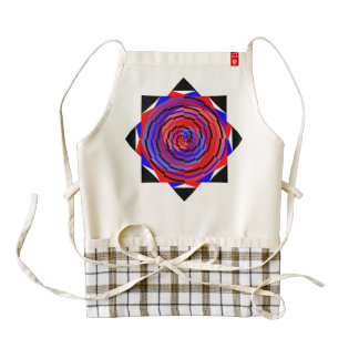 Red & Blue Counter Spiral Zazzle HEART Apron