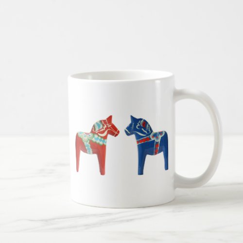 Red  Blue Dala Horse Coffee Mug