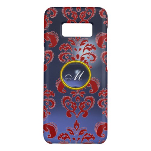 RED BLUE DAMASK GEMSTONE MONOGRAM Floral Case_Mate Samsung Galaxy S8 Case