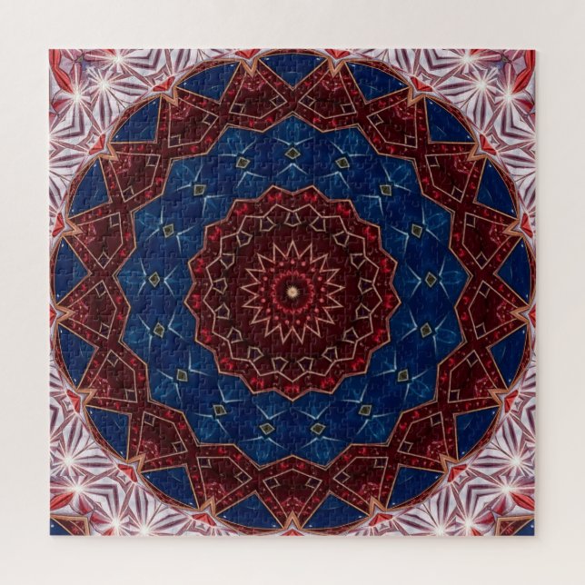Red Blue Decorative Jigsaw Puzzle (Vertical)