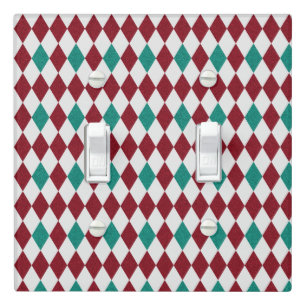 Red & Blue Diamond Glitter Light Switch Cover
