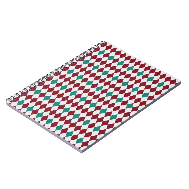Red & Blue Diamond Glitter Notebook (Left Side)