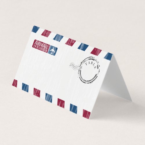 Red Blue Distressed Airmail Wedding