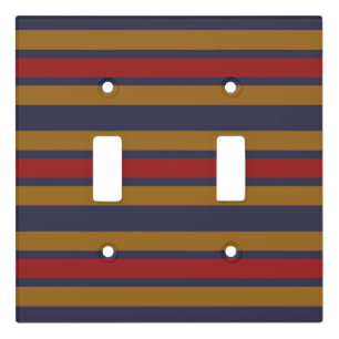 Red Blue Dk Yellow Stripes  Light Switch Cover