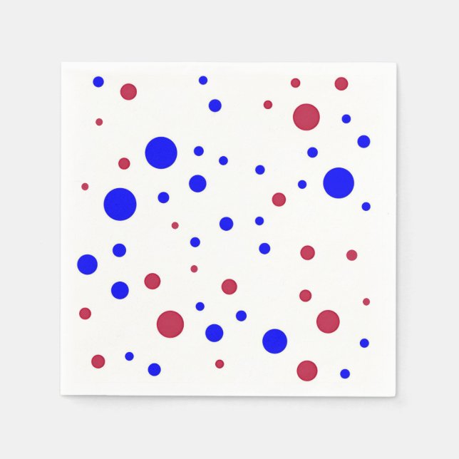 Red & Blue Dots Napkins (Front)