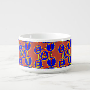 red/blue eat chili bowl