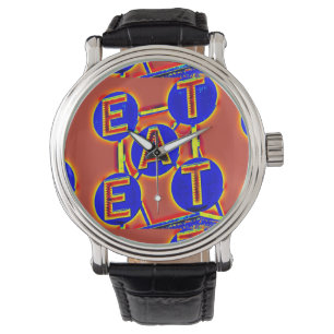 red/blue eat wristwatch