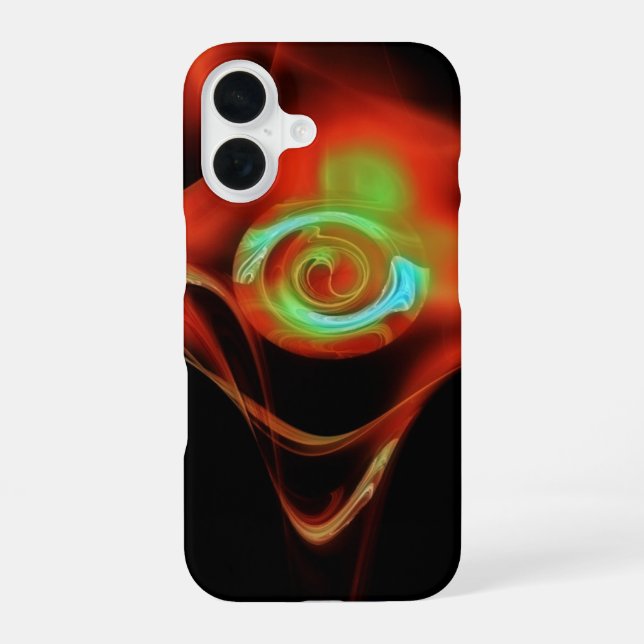 RED BLUE FRACTAL ROSE IPHONE CASE (Back)