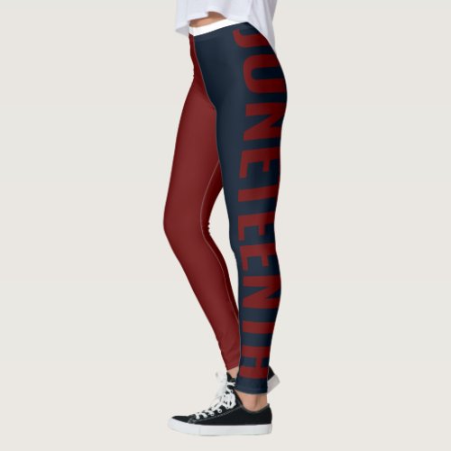 Red Blue Freedom Day June 19 JUNETEENTH Leggings