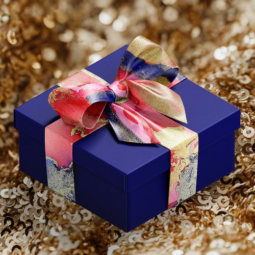 Red Blue Gold Abstract Satin Ribbon