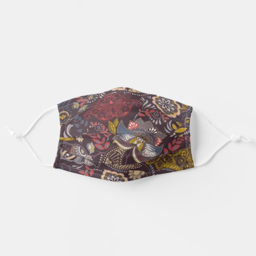 Red Blue Gold Paisley Pattern Reusable Cloth Adult Cloth Face Mask