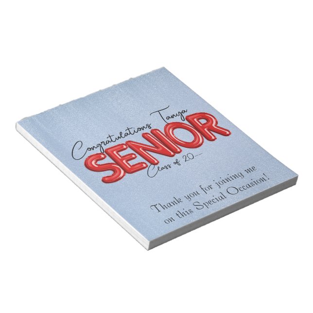Red & Blue Graduation Candy Bar Wraps Party Favor Notepad (Angled)