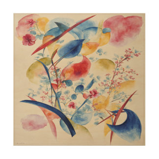 Red, Blue, Green,and Yellow Abstract Wood Wall Art