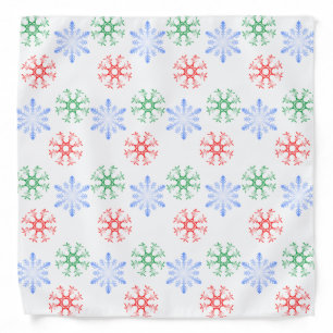 Red, Blue & Green Snowflakes Galore Bandana