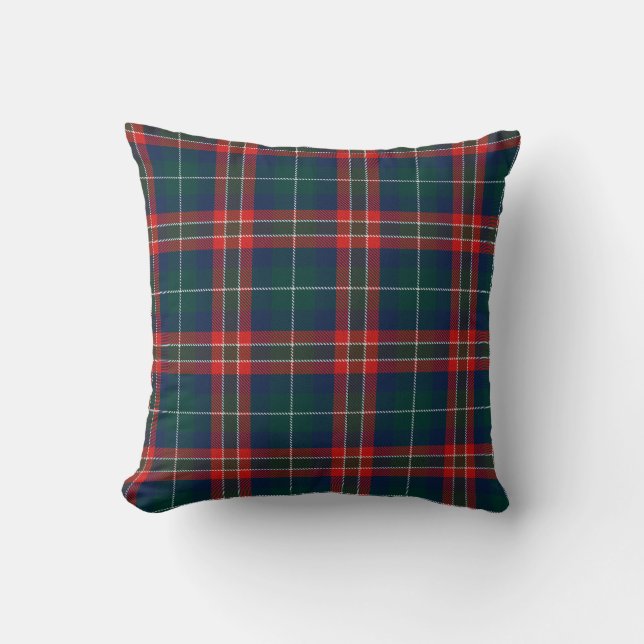 Red blue green tartan pillow christmas (Front)