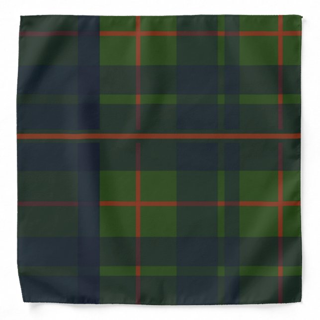 Red Blue Green Tartan Plaid Scottish Plaid  Bandana (Front)