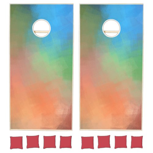 Red Blue Green Yellow Abstract Art Modern Template Cornhole Set