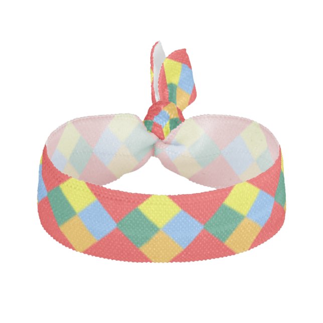 Red Blue Green Yellow Orange Elastic Hair Tie (Front)