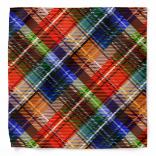 Red Blue Green Yellow Plaid Tartan Design  Bandana
