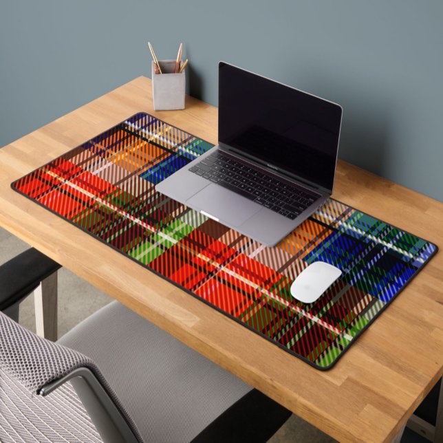 Red Blue Green Yellow Plaid Tartan Design  Desk Mat (Creator Uploaded)