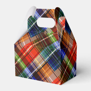 Red Blue Green Yellow Plaid Tartan Design Favor Boxes