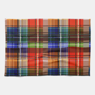 Red Blue Green Yellow Plaid Tartan Design Kitchen Towel