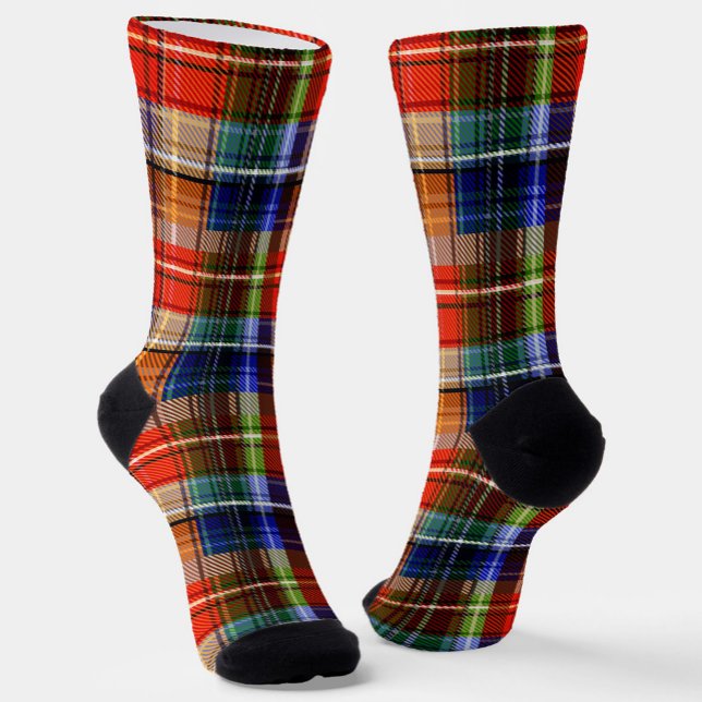 Red Blue Green Yellow Plaid Tartan Design  Socks (Creator Uploaded)