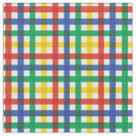 Red, Blue, Green &amp; Yellow Summer Rainbow Plaid Fabric