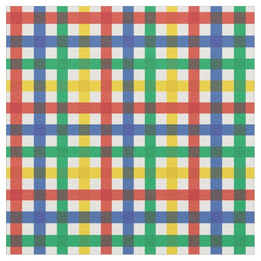 Bright Rainbow Plaid Pattern Fabric