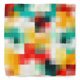 Red Blue Green Yellow White Abstract Pattern Bandana